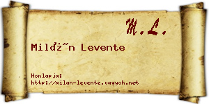 Milán Levente névjegykártya